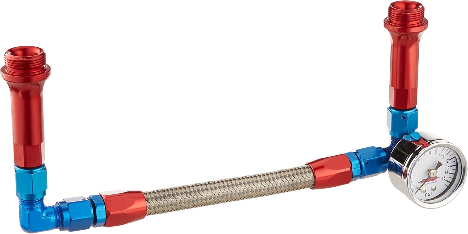 AED 6096 Braided Fuel Line Kit with Gauge Automotive