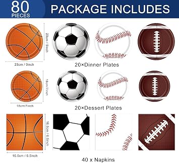 Sports Birthday Party Decorations 80Pcs Sports Party Supplies