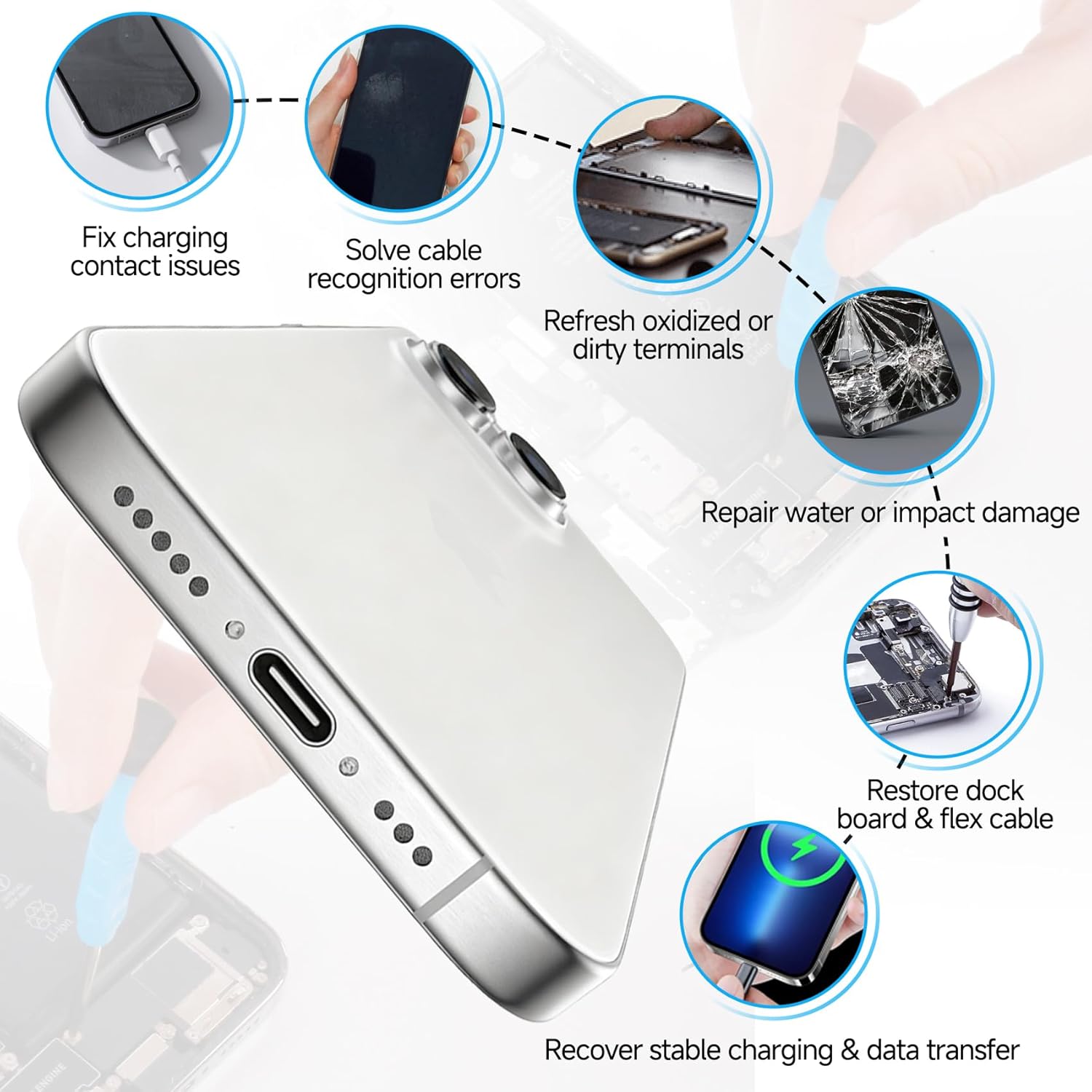 for iPhone 11 Pro Charging Port Replacement (Matte Space Gray) Lightning USB Dock Connector Flex Cable Assembly with Waterproof Tape Tool Kit for A2215, A2160, A2217