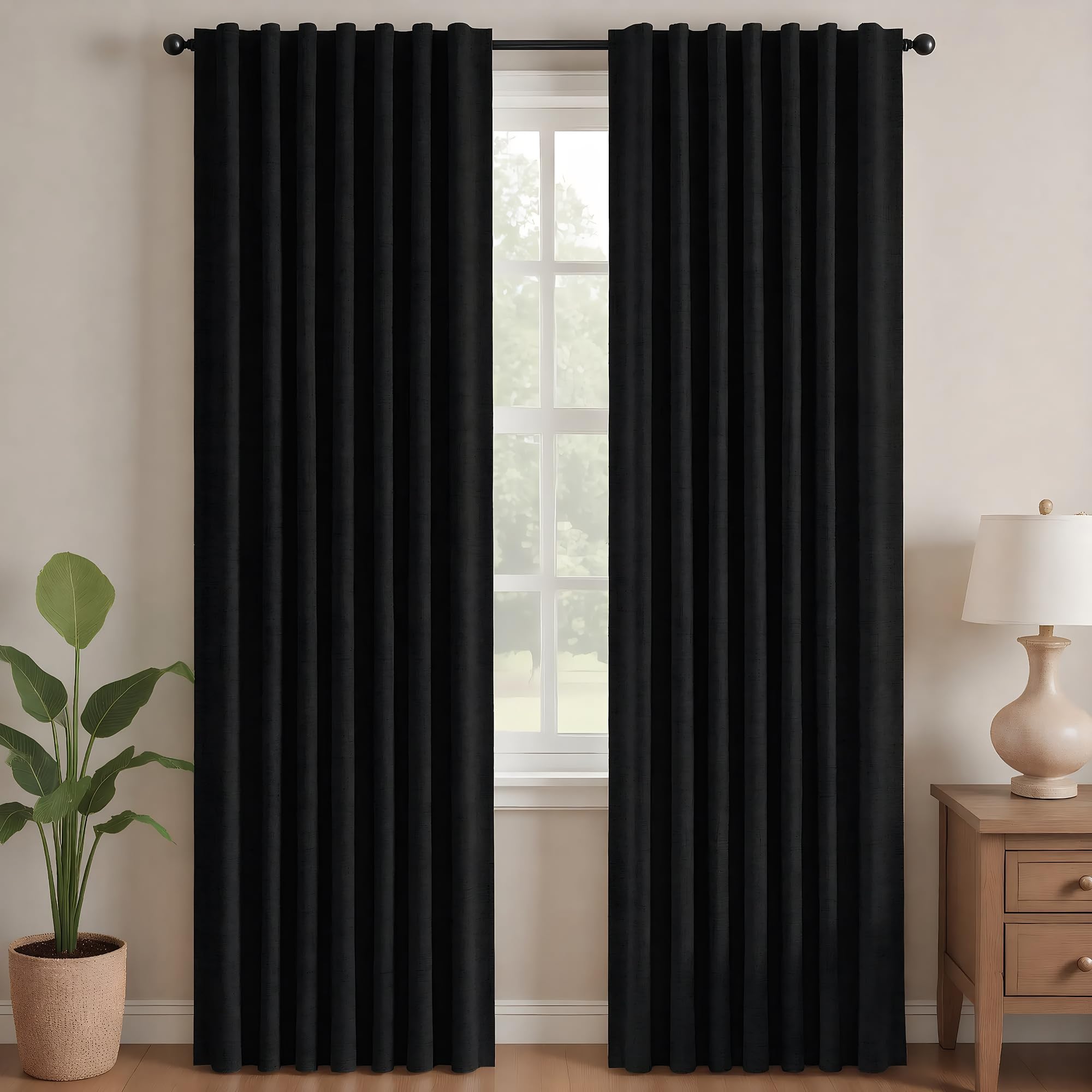 Photo 1 of Deconovo Blackout Curtains - 84" Long, Black