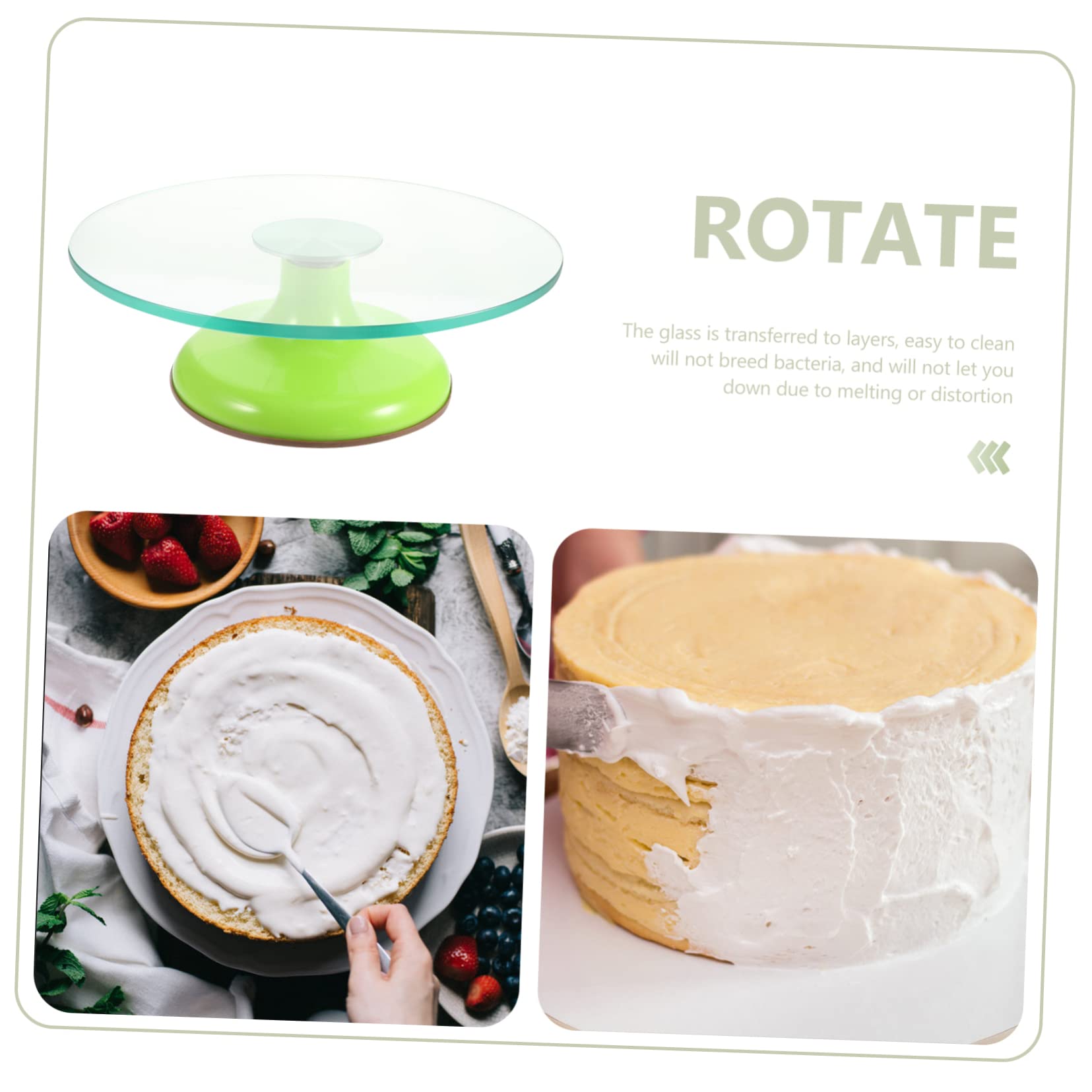 Zerodeko Drehteller für Kuchen aus Glas 12 Zoll Stabile Basis Glatte Oberfläche zum Backen und Dekorieren von Torten
