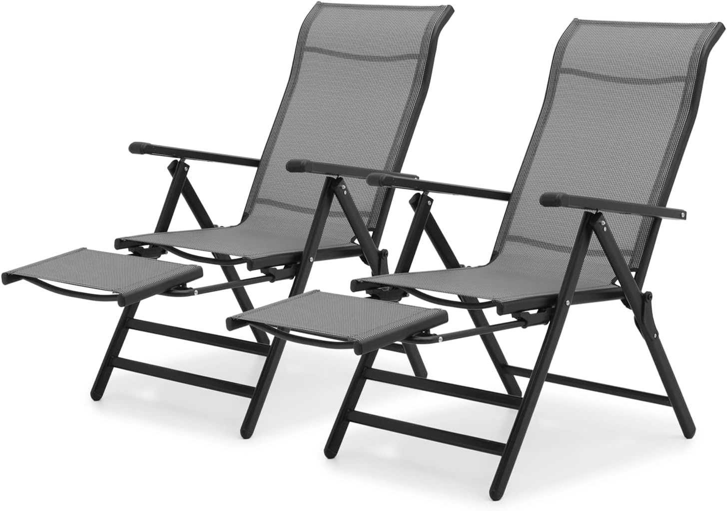 MoNiBloom 3 in 1 Lounge Chair Set of 2 Patio Folding Lawn