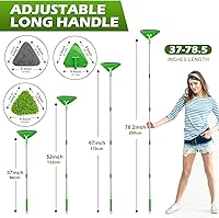 Vista 5 de Trapeador Triangular Limpiador de Paredes con Mango Largo de 82'' - Cepillo Limpiador de Paredes, Herramienta de Limpieza con 4 Almohadillas