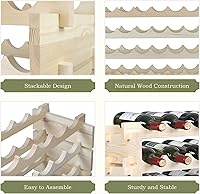 Vista 3 de ZENY Estante modular apilable para 72 botellas, soporte independiente para botellas de vino de 6 niveles, estantes de exhibición para cocina, bodega