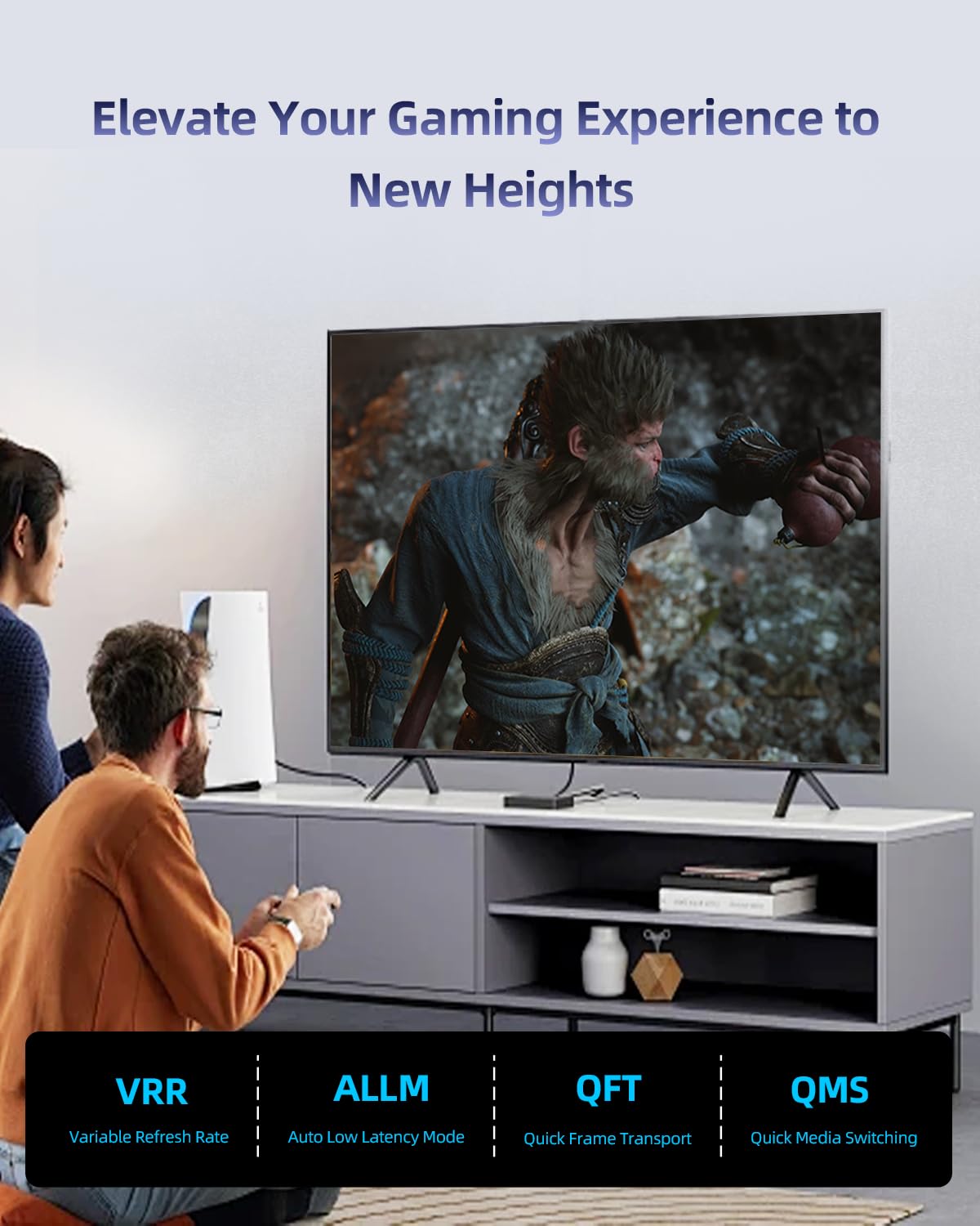 8K Fiber Optic HDMI Cable 40 Feet, Long HDMI 2.1 Cable High Speed Unidirectional 8K@60Hz HDMI Braided Cord Support eARC/Dynamic HDR/HDCP/3D,Compatible with PS5 PS4/HDTV/Xbox Series