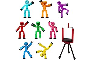 Zing Stikbot 8 Solid Pink/Yellow/Light Blue/Green/Dark Blue/Purple/Orange/Red Color and Red Tripod (TST888SCTP)