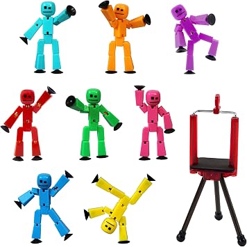 Zing Stikbot 8 Solid Pink/Yellow/Light Blue/Green/Dark Blue/Purple/Orange/Red Color and Red Tripod TST888SCTP