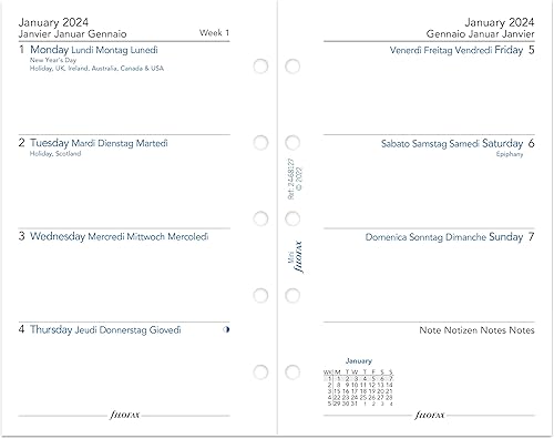 Miniatura 4 de Filofax Finsbury Organizador pequeño, tamaño pequeño, gris pizarra, cuero granulado tradicional, cinco anillos, calendario semanal para ver,