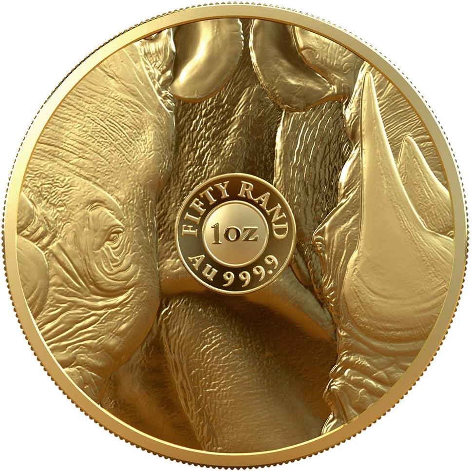 Rhino Big Five 1 Oz Gold Coin 50 Rand South Africa 2020 Amazon Co Uk Toys Games