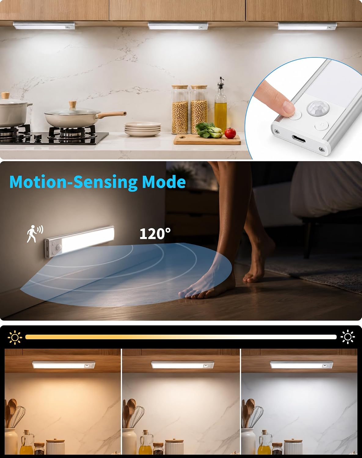 Lampe LED Rechargeable Cuisine Reglette - Lumiere Sous Meuble Placard - Analyse des détails et conception