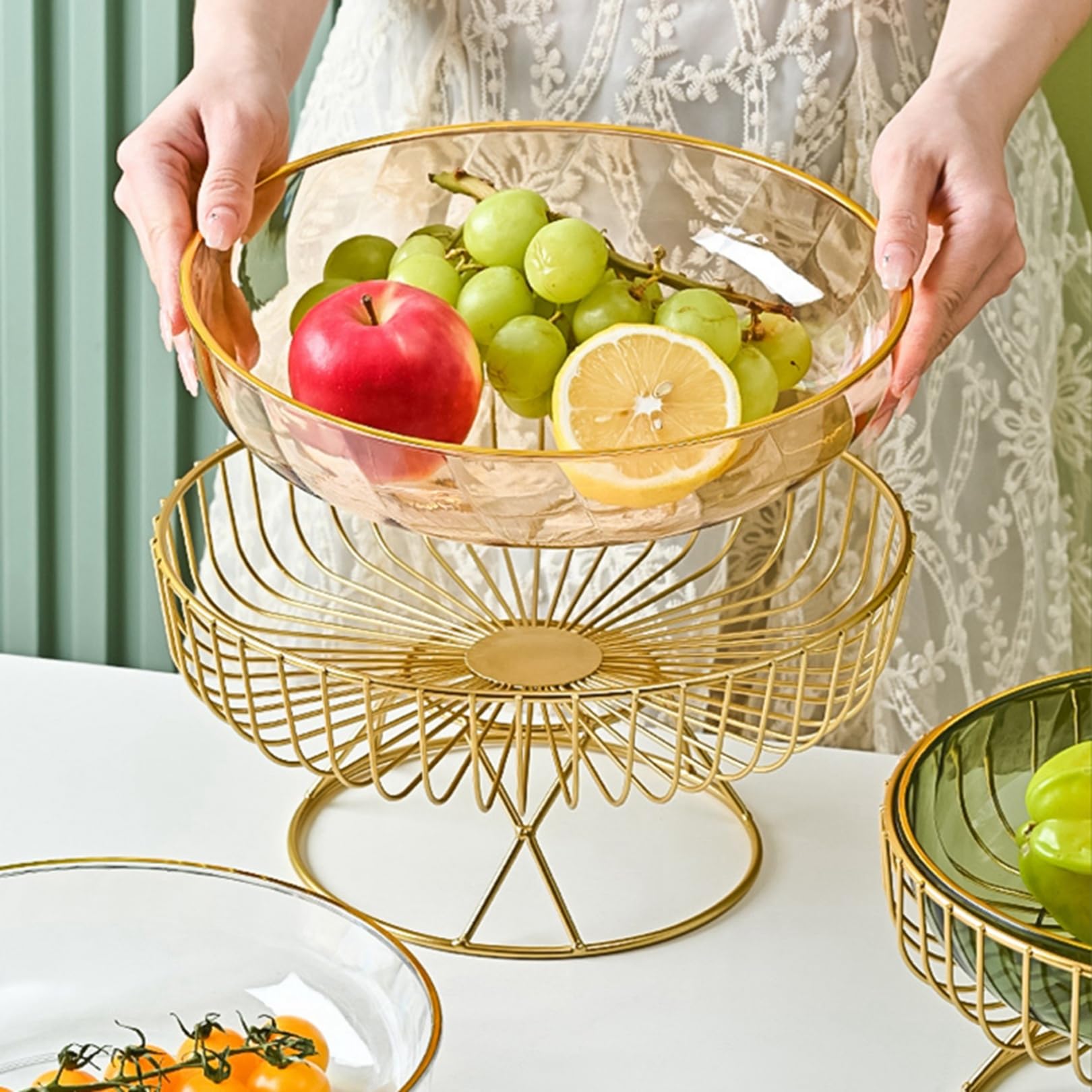 Amazon｜フルーツボウル コンパクト 果物収納 お菓子皿 デザートトレイ