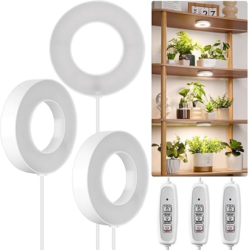 LORDEM Luz de cultivo para plantas de interior, 48 luces LED de techo de espectro completo, lámpara de cultivo con cable de 5 V con interruptor