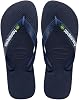 Havaianas - Brasil Logo, Iconic, Comfortable and Durable Flip-Flops, Straps with Brazilian Flag and Non-Slip Sole with Colourful Stripes, Adults Unisex, Navy Blue, 4.55