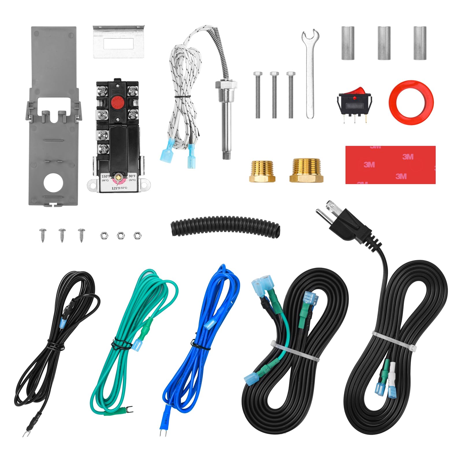 briidea Kit de chauffe-eau hybride électrique pour camping-car avec tige d'anode remplaçable (brevet en attente), protection électrique contre la chaleur et l'anode, compatible avec chauffe-eau