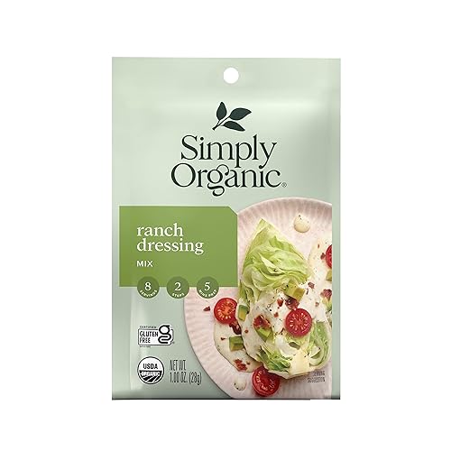 Simply Organic Ranch, orgánico certificado, sin gluten, 1 oz, paquete de 3