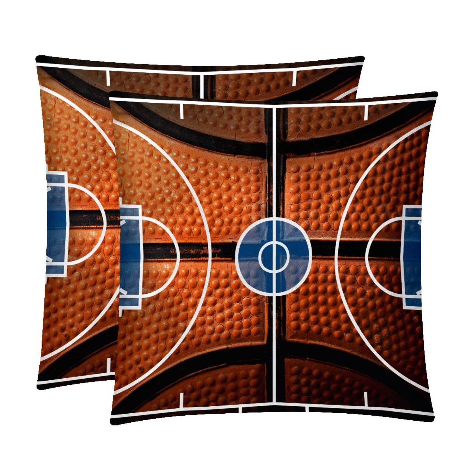 TDGKPZ Basketball Court Throw Pillow Covers 2 Pack Pillowcases Soft Cozy Pillow Cases For Couch Bed Sofa 45x45cm