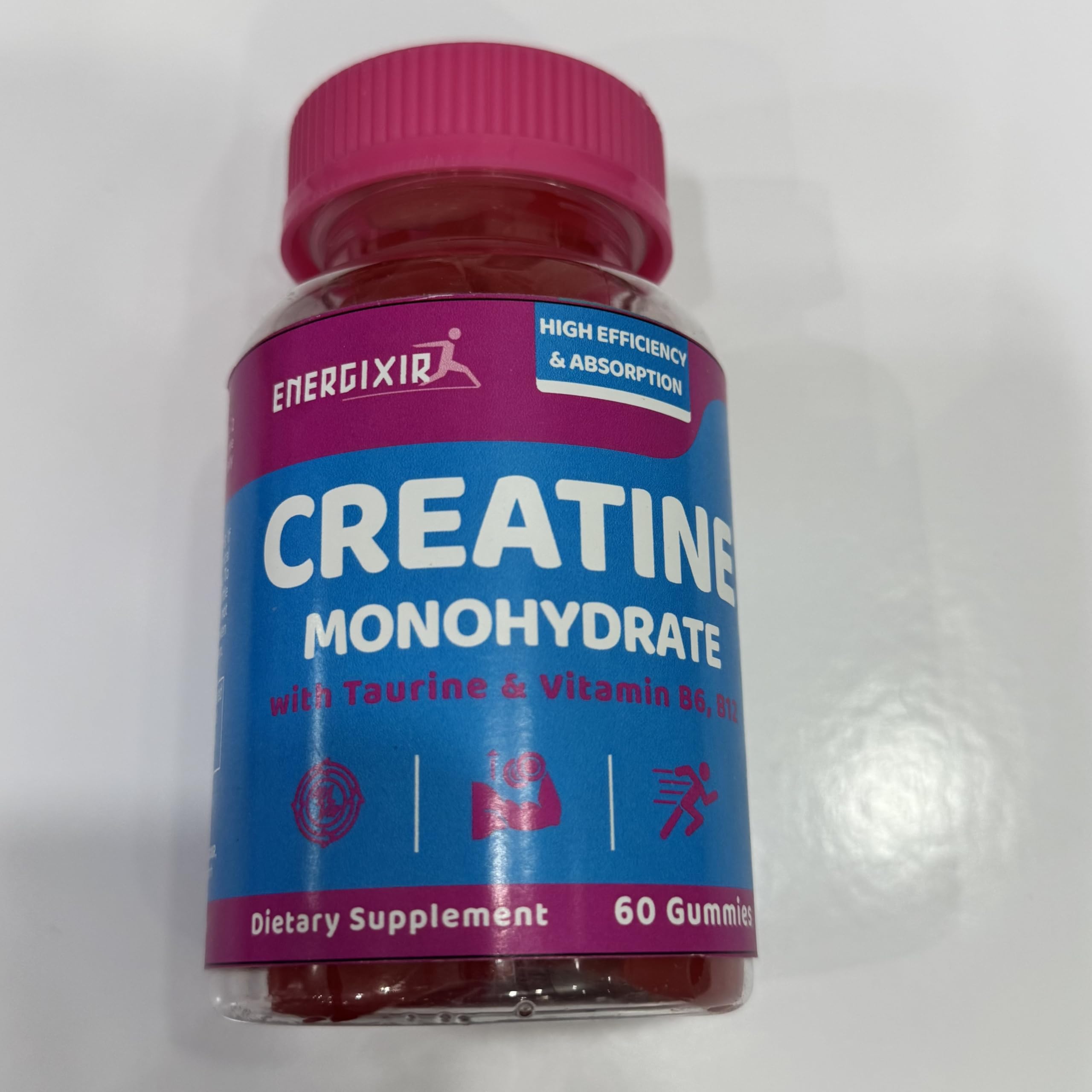 Creatine for Women, Creatine Monohydrate Gummies - No Bloating - Pre and Post Workout Chewables Supplement with Taurine & B6 - for Recovery, Strength, Energy & Booty, Performance, 60 Counts