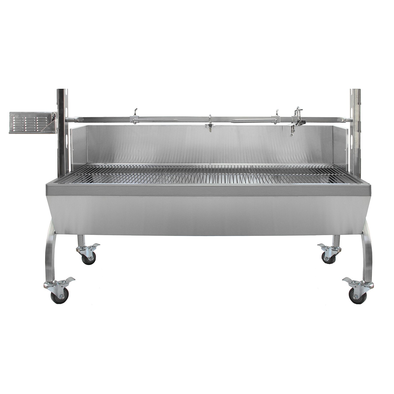 KuKoo Rôtissoire à Charbon en Acier Inoxydable Robuste pour 90kg de Viandes et Accessoire Grill de Rôtissage