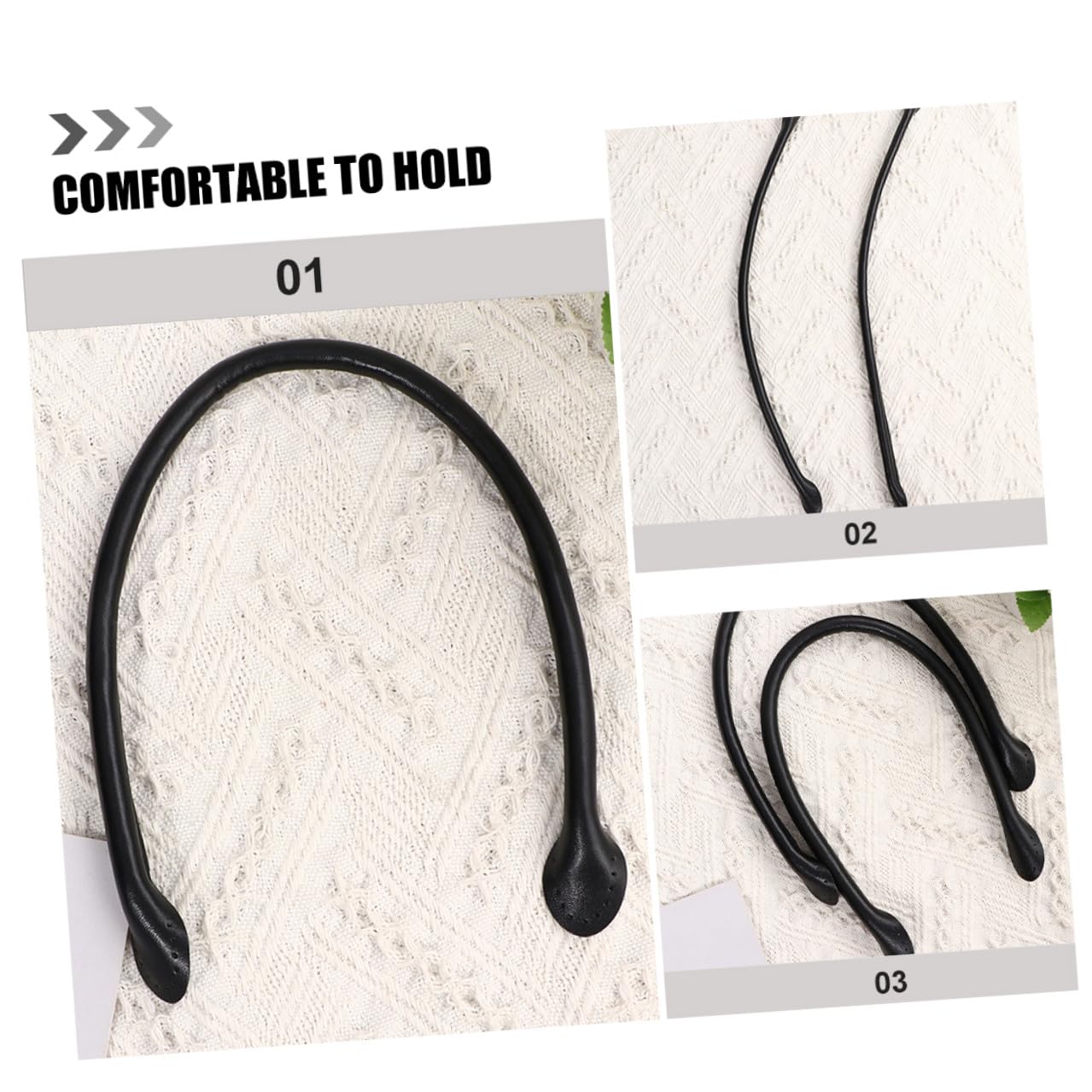 Housoutil 10 Piezas Mango de Bolso de Cuero PU Negro para Reemplazo y Manualidades Accesorios Resistentes para Bolsos Asas para Costura DIY y Reparación de Bolsas