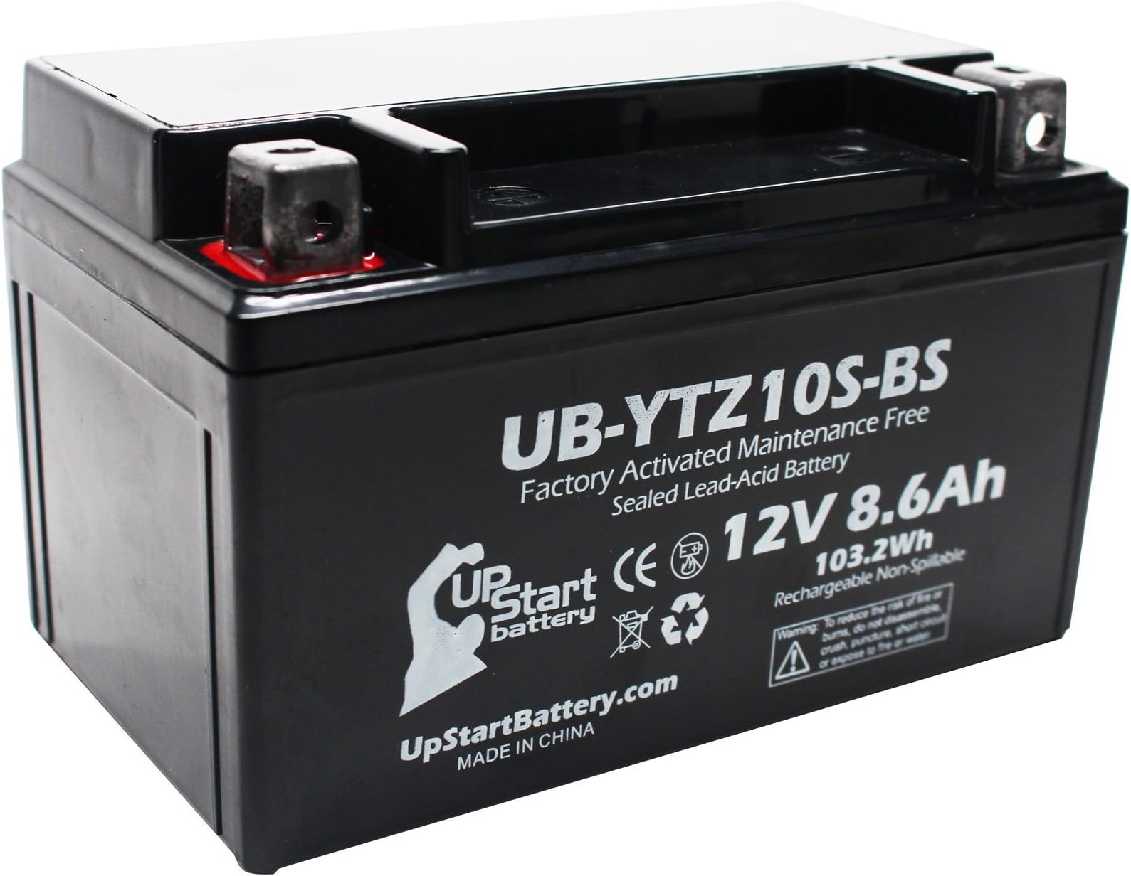 YTZ10S-BS Battery Replacement (8.6Ah, 12v, Sealed) Factory Activated, Maintenance Free Battery Compatible with - 2015 FZ-07, 2006 CBR1000RR, 2007 CBR1000RR, 2015 FJ-09