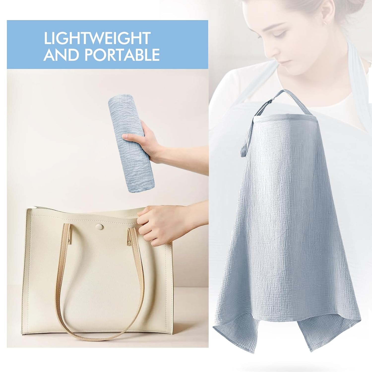 Nursing Cover for Breastfeeding with Removable Hoop Arch Neckline (Gray) image 7 of 7 B0F2FGZ86W