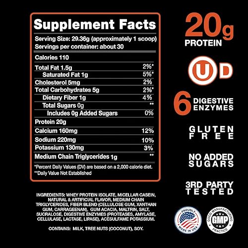 Vista 11 de Devotion Nutrition Proteína en polvo Angel Food Cake – 0.71 oz de aislado de suero y mezcla de proteína de caseína – Sin azúcar añadido, bajo