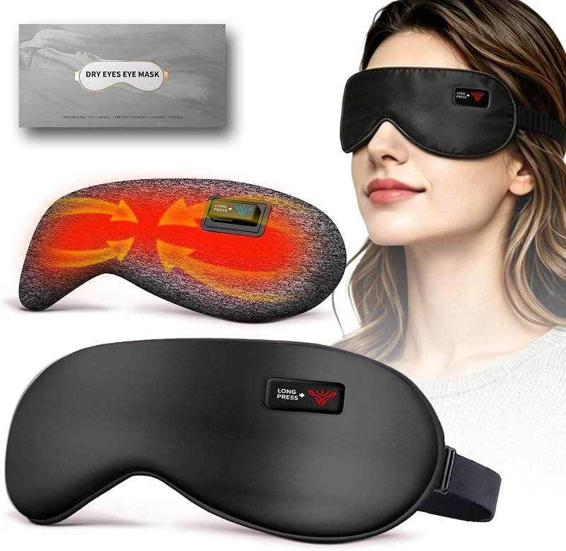 Ewarmer Máscara Térmica para os Olhos com Aquecimento Elétrico, Recarregável via USB-C e Lavável