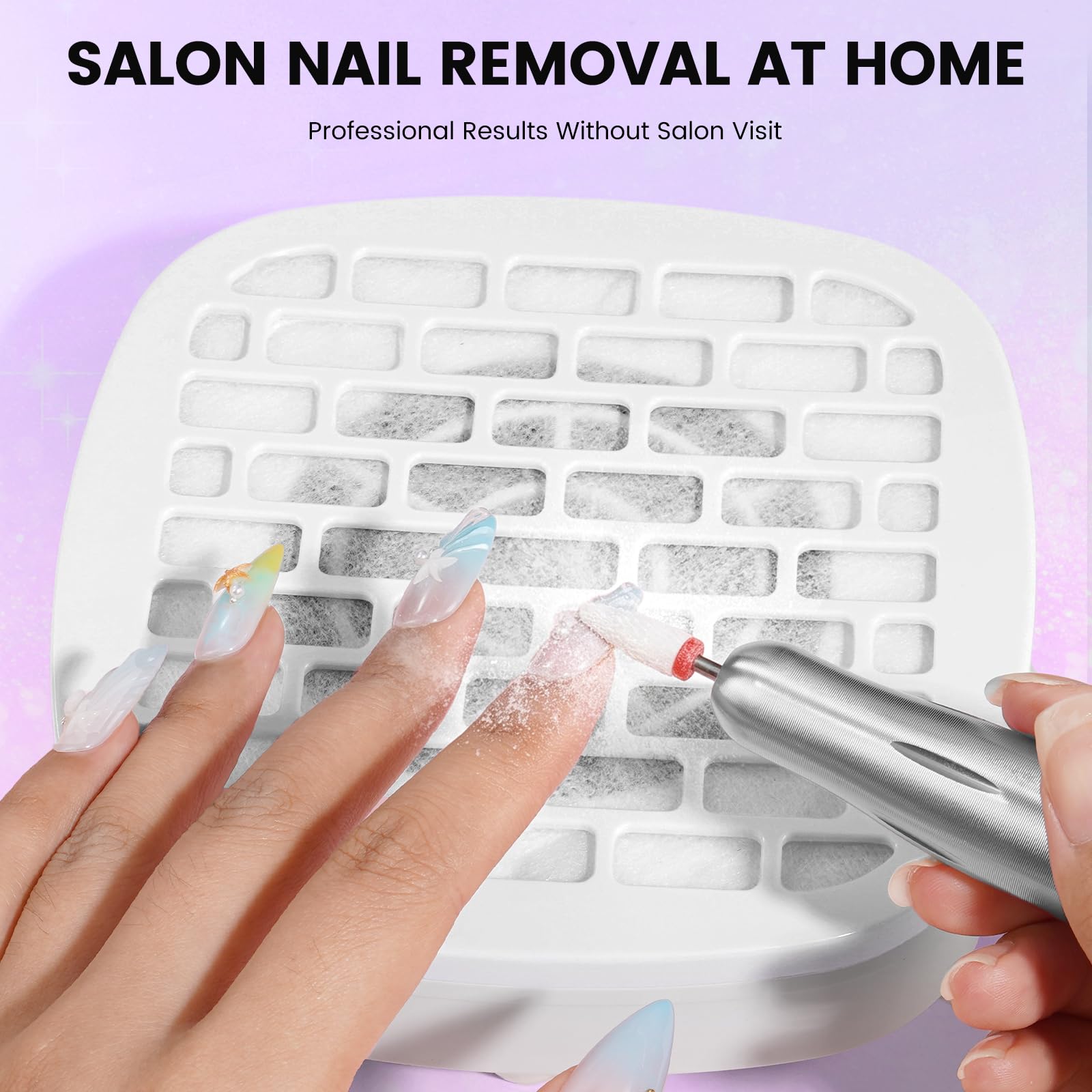Taladro de uñas con kit de colector de polvo: lima de uñas eléctrica profesional de 20000 RPM para eliminación de gel acrílico, manicura y pedicura, juego completo de herramientas de uñas en bolsa de