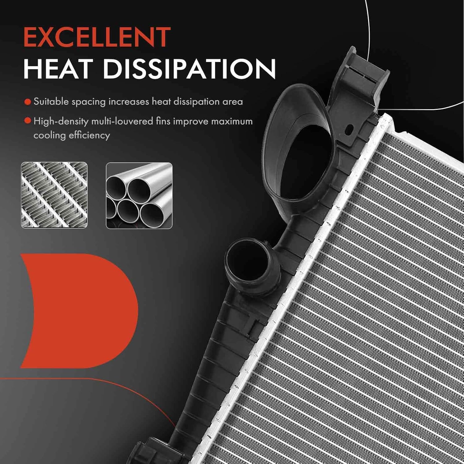 A-Premium Engine Coolant Radiator with Transmission Oil Cooler Compatible with Mercedes-Benz S350 S430 S500 S55 AMG S600 CL500 SL55 AMG, Automatic Transmission, Replace# 2205000903