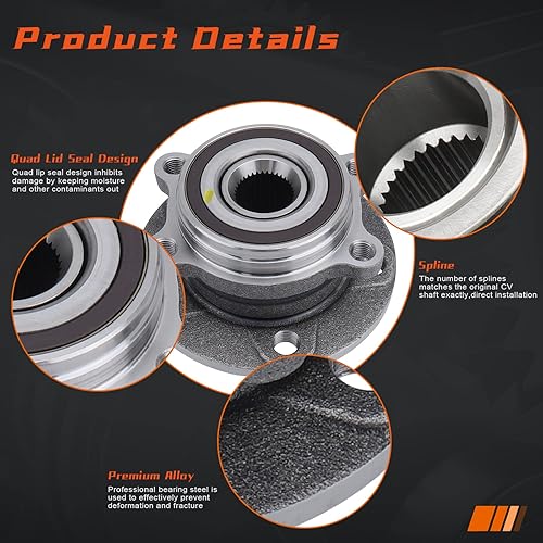 Miniatura 9 de DRIVESTAR 513253 Buje de rueda delantera y conjunto de cojinetes para Audi A3 TT para Volkswagen GolfJettaPassat