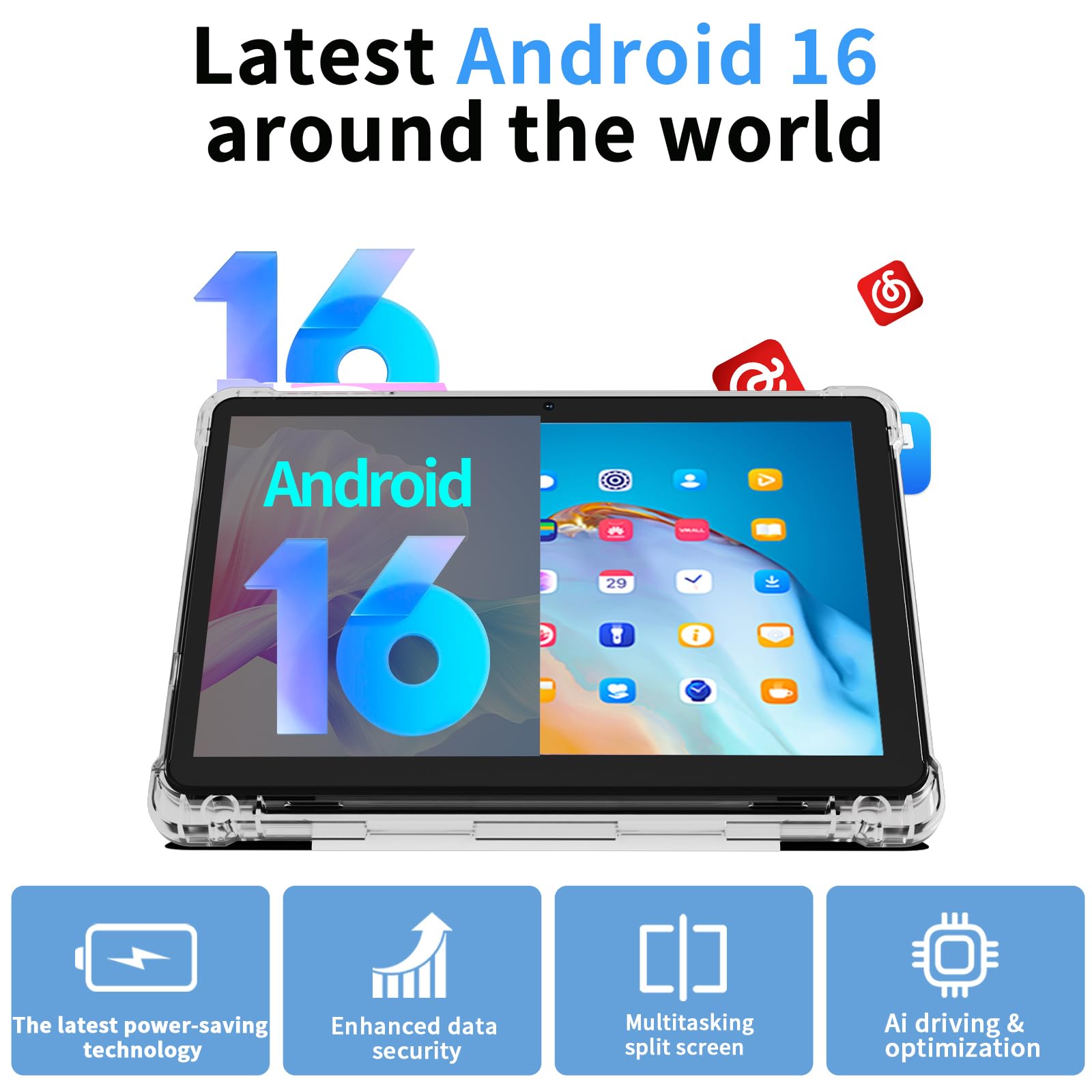 Android 16 10 inch Tablets, 20GB RAM 128GB ROM 2TB Expandable