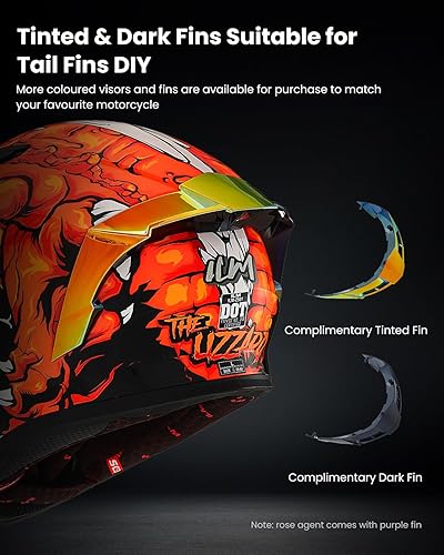 Miniatura 5 de ILM - Casco completo de motocicleta con Pinlock compatible con viseras y aletas transparentes y tintadas, casco para Street Bike y Motocross,