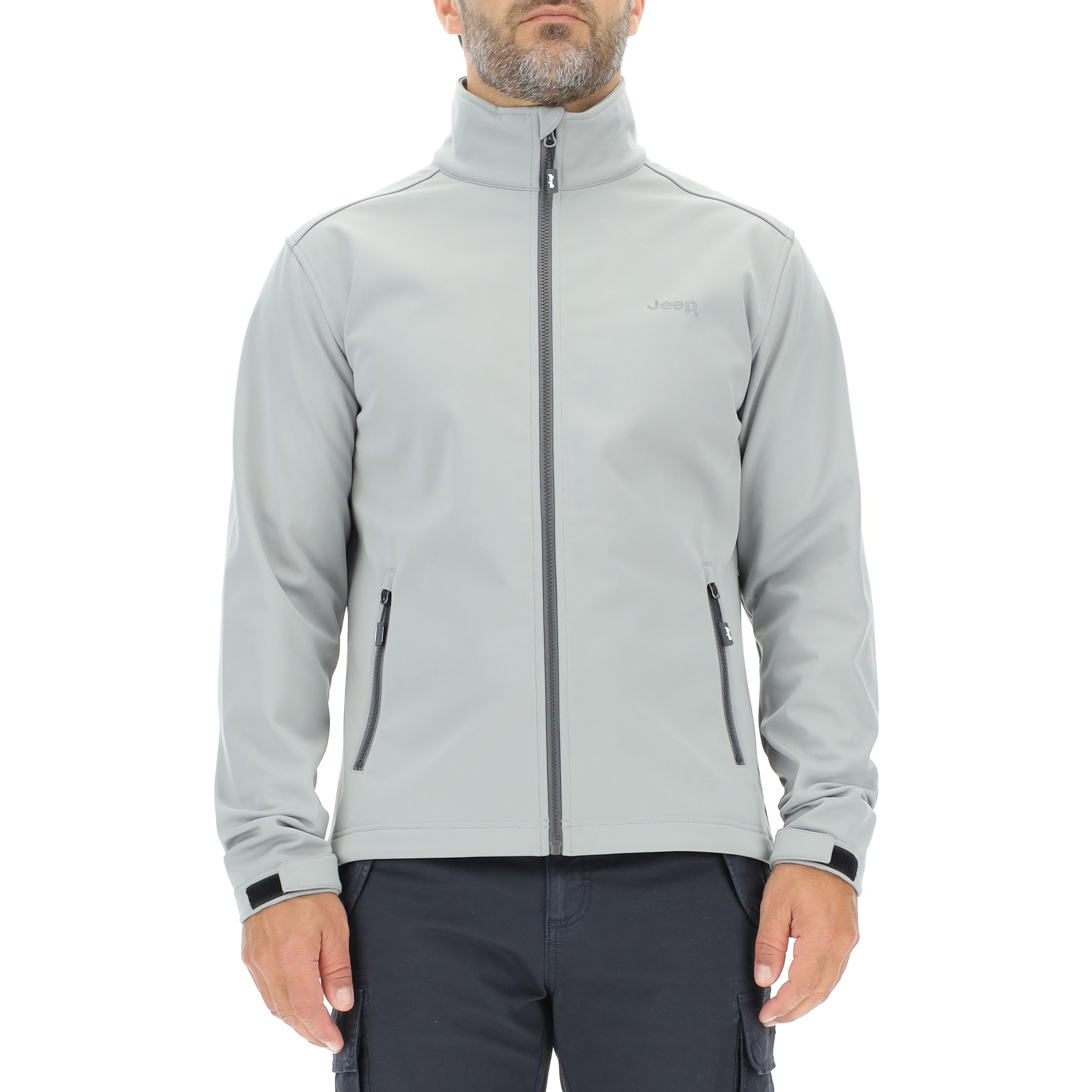 Jeep J Giacca Softshell Uomo Tasche Zippate - Piccola Stampa Jeep J23w Giacca Uomo