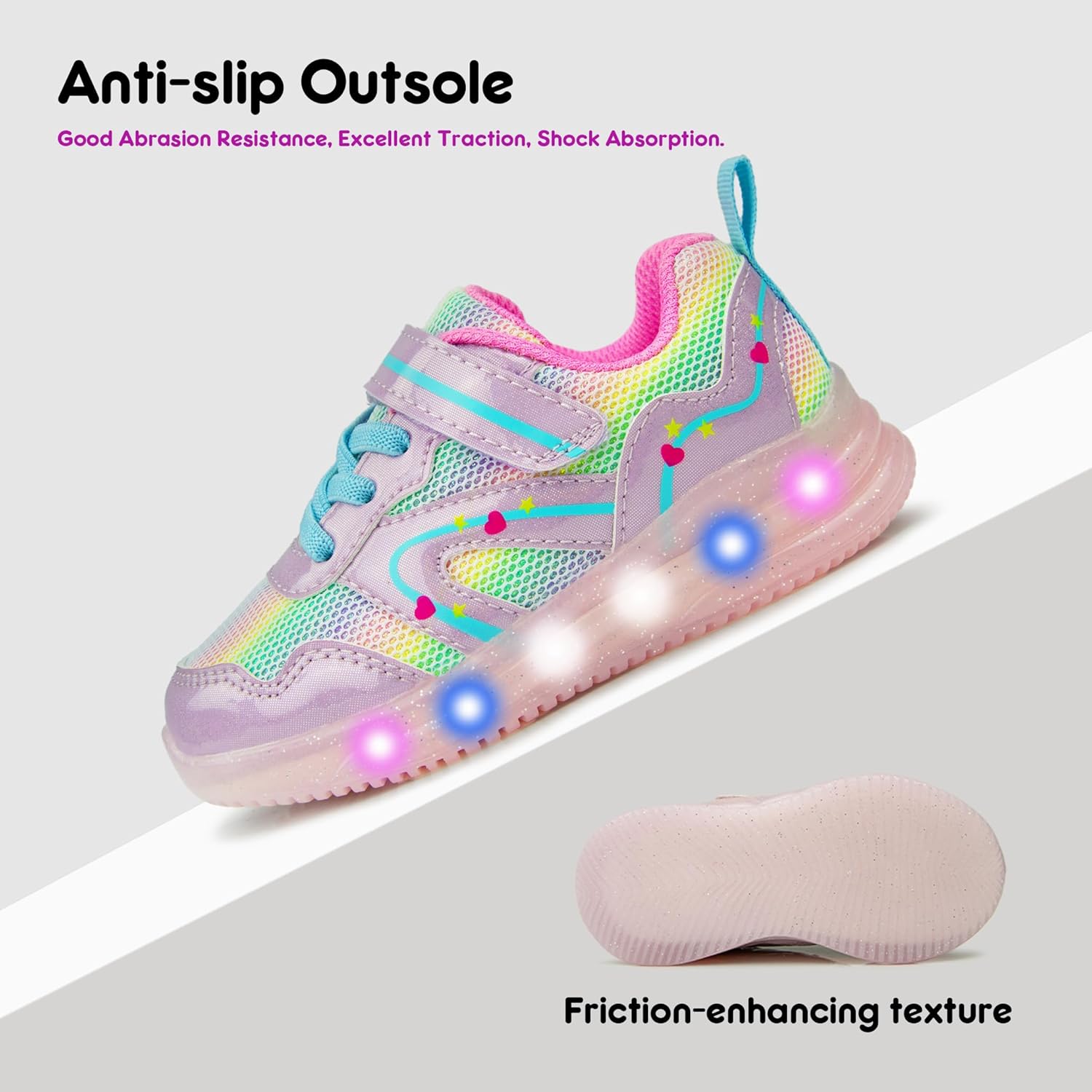 YESKIS Toddler Boys Girls Light Up Shoes LED Flashing Lightweight Mesh Breathable Adorable Running Sneakers for Toddler and Little Kid - Image 3