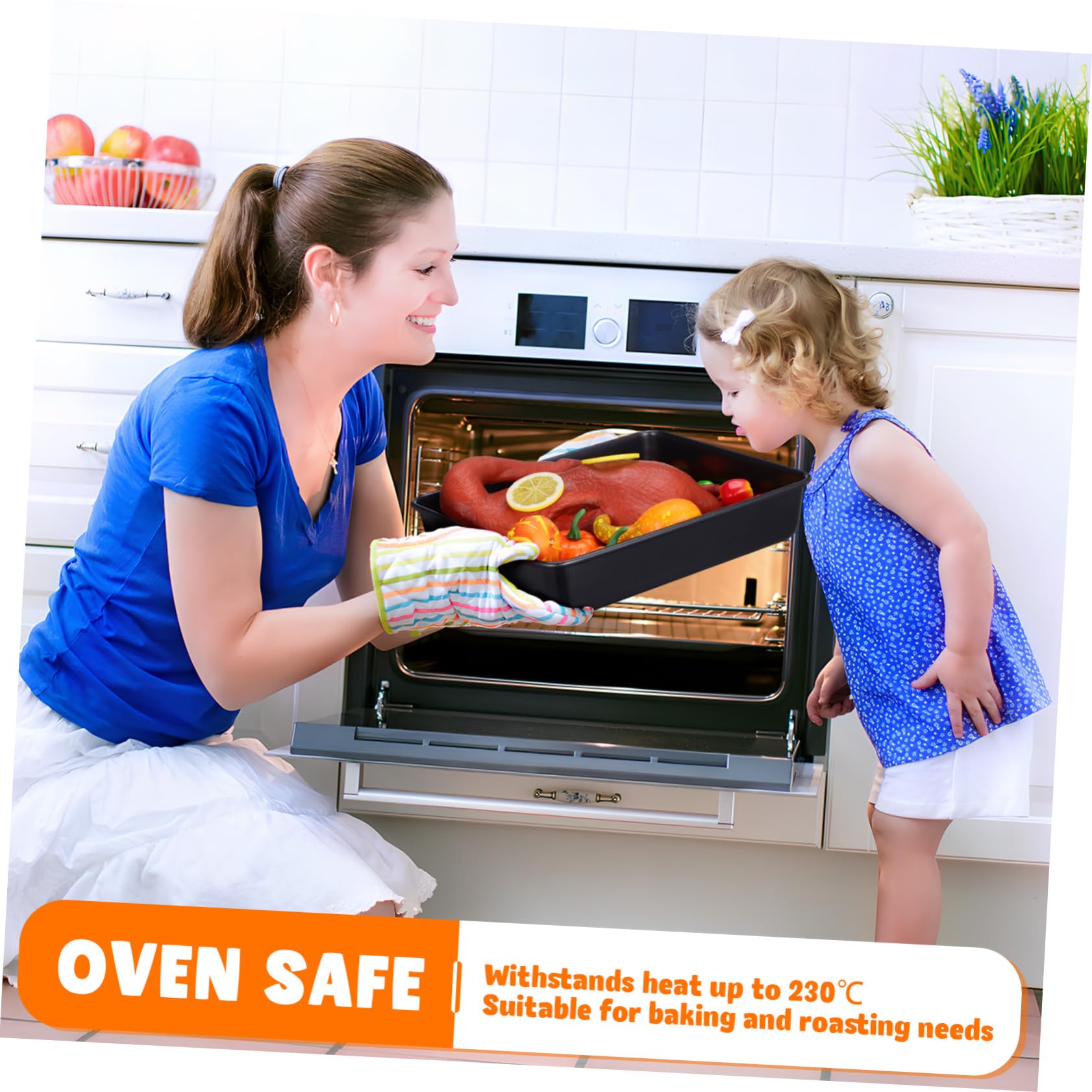 Gatuida Bandejas para Horno Resistente y Multiusos Juego de 2 Negro de Acero Inoxidable Ideales para Hornear y Asar en Cocinas Modernas