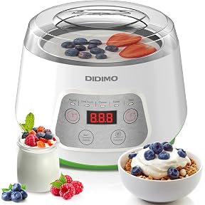 Suteck Yogurt Maker - Stainless Steel Yogurt Makers with Adjustable Time & Temp Control，Automatic Shut-Off & Constant Temper for Homemade Greek, Probiotic Yogurt, BPA-Free 2 Yogurt Bowls (2 Quart)