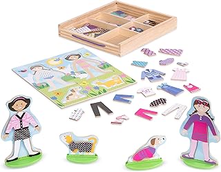 Melissa & Doug Best Friends Magnetic Dress-Up Wooden Dolls Pretend Play Set (78 pcs) - Buy now