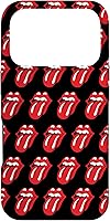 Vista 30 de Carcasa negra para iPhone 16 Rolling Stones Classic Tongue Logo Repeat