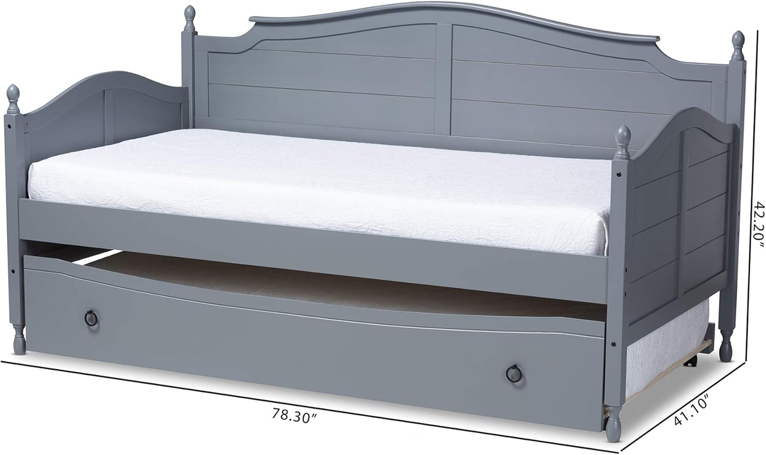 Baxton Studio Daybed, Single, Grey
