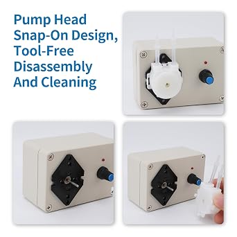 Peristaltic Pump,Peristaltic Liquid Pump 10ml -250ml/min Adjustable Flowing Peristaltic Dosing Pump for Aquarium Lab Analytical US Plug 110240V