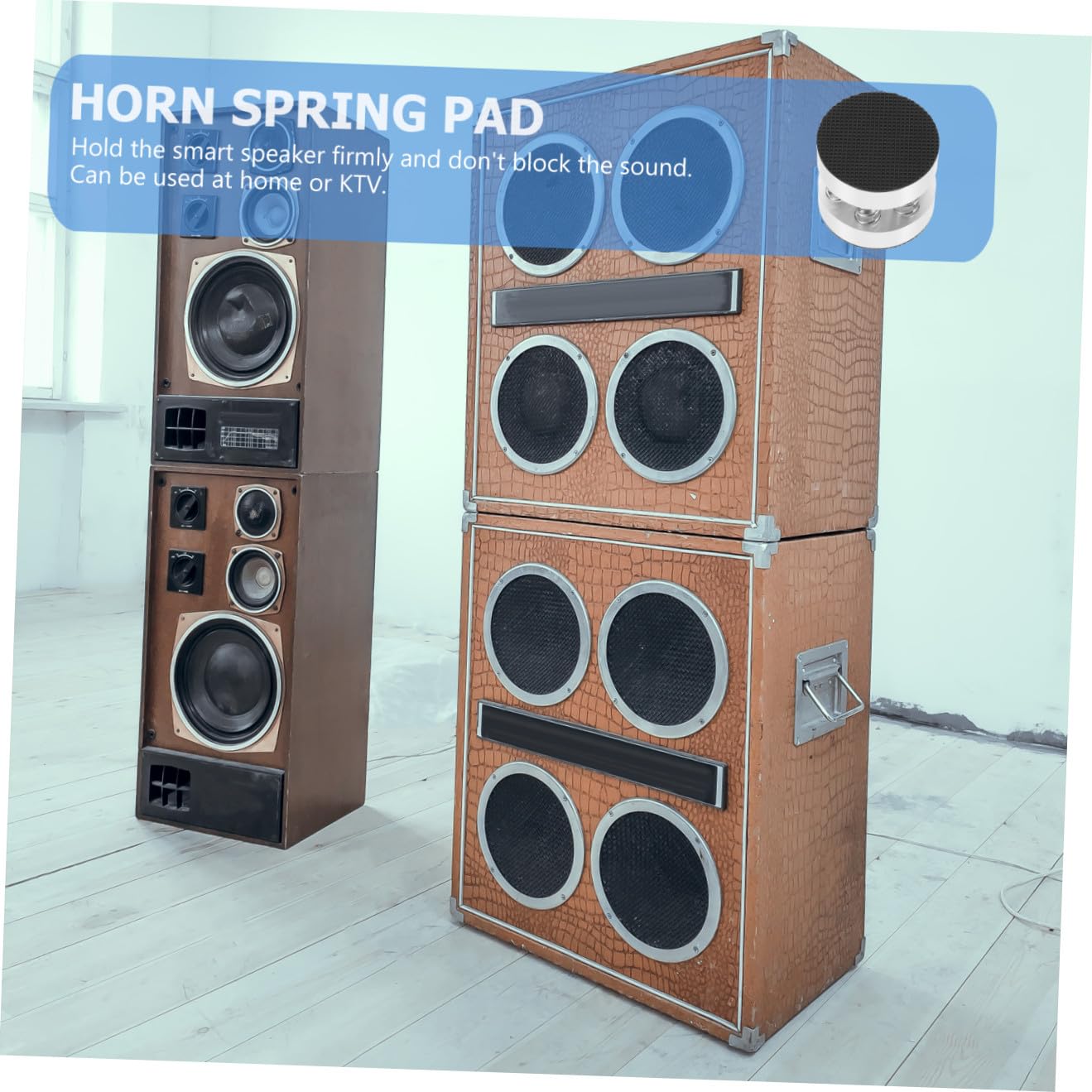 HEMOTON 4pezzi Piedini Molla per Casse Smart Speaker Antiscivolo e Ammortizzatori Vibrazioni in Lega di Alluminio e Gomma per Uso Domestico e Desktop