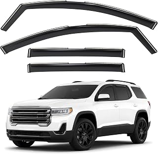 Window Deflectors Smoke Tinted in-Channel Side Window Vent Visor Deflectors Rain Guards Compatible with GMC Acadia 2017-2023 - 4 pcs. GW0842
