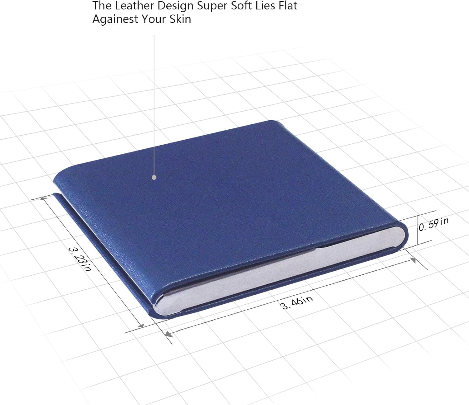 Portable Slim Leather Cigarette Case, Ultrathin Design Lightweight Pocket Carrying Box for Hold 10 Regular Size (Blue)