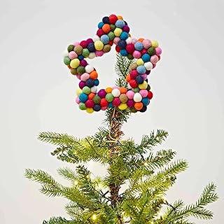 Felt Star Tree Topper - Wool Christmas Topper - Unusual Tree Star - Felt Handmade Xmas Décor - Classic Tree Ornament (Multicoloured)