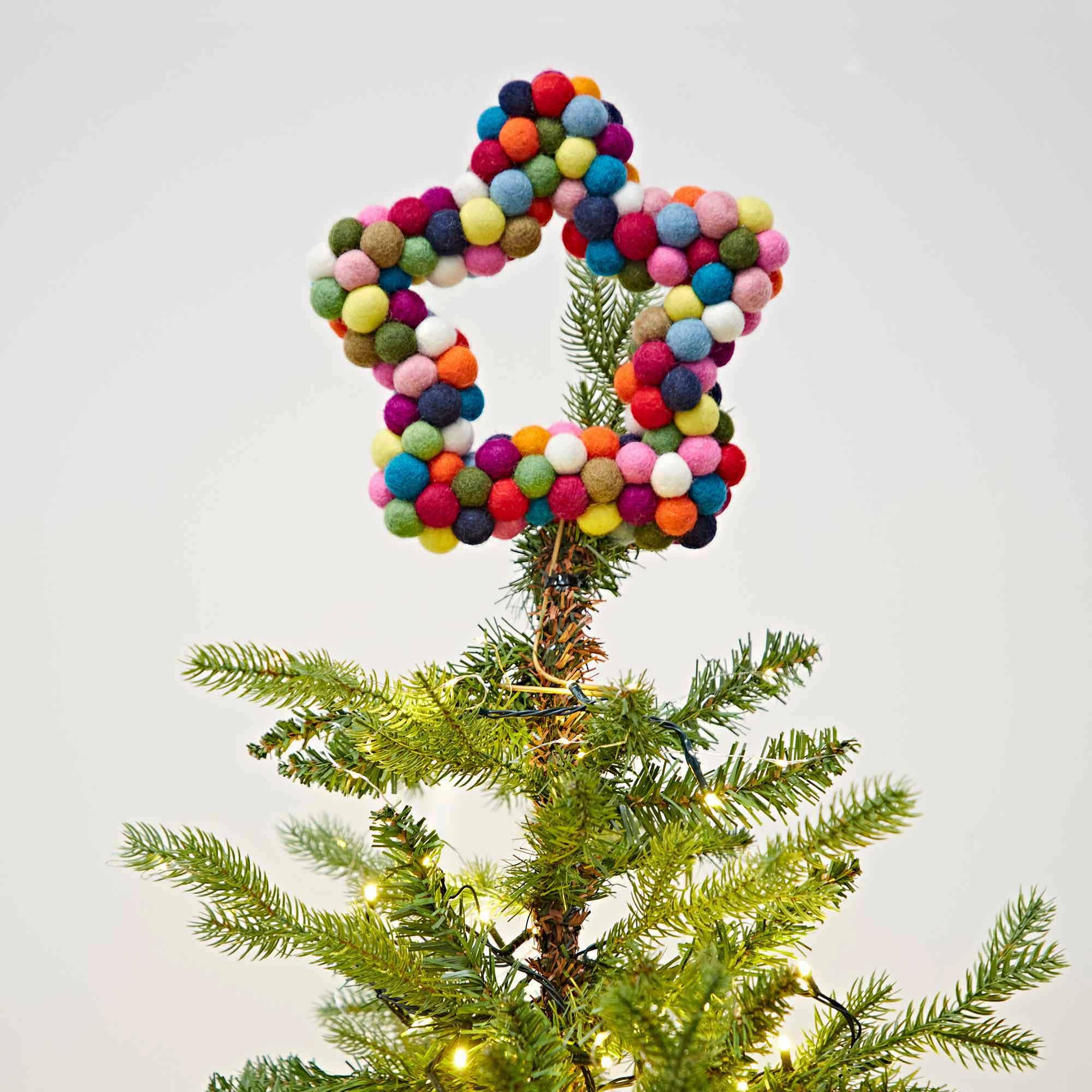 Paper High - Felt Star Tree Topper - Handmade - Wool