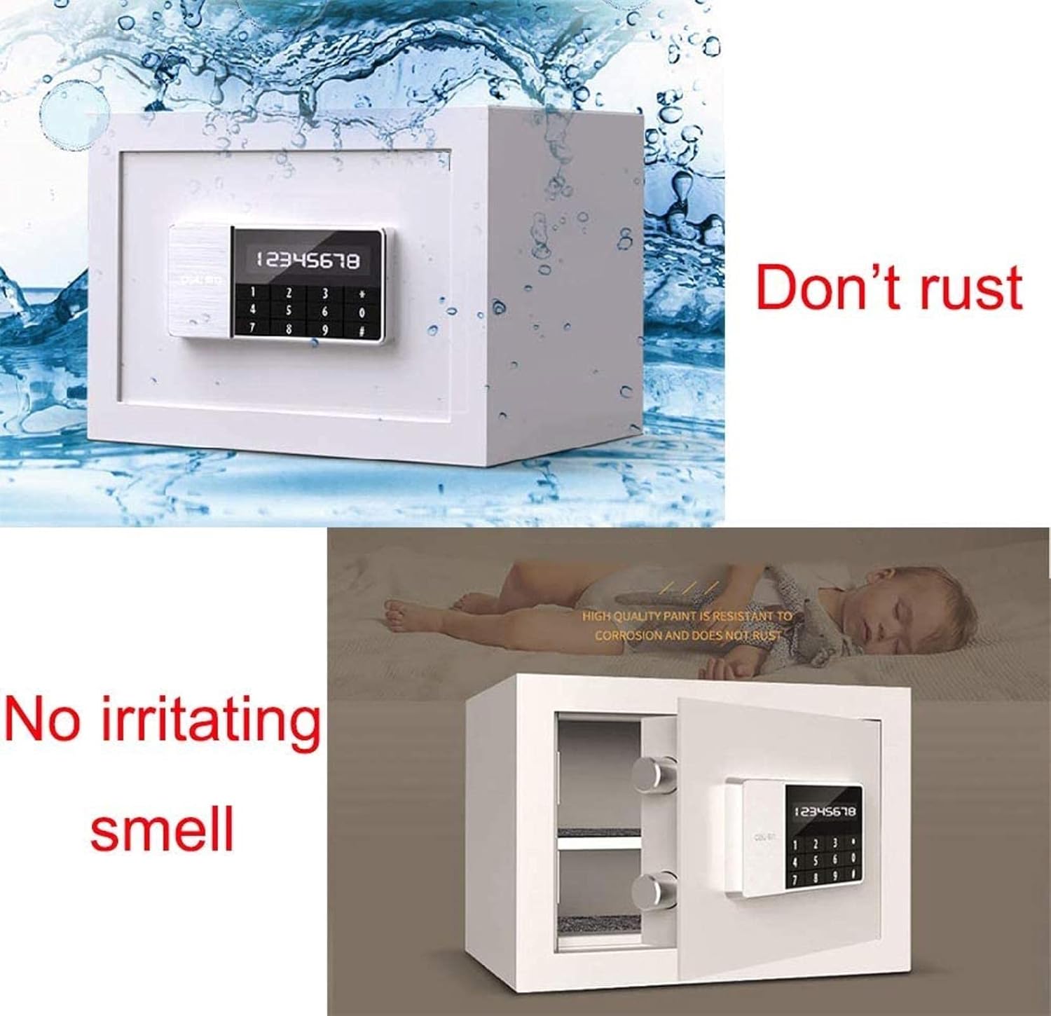 Security Combination Electronic Steel Safe with Keypad Manual Override Keys for Home, Business or Travel