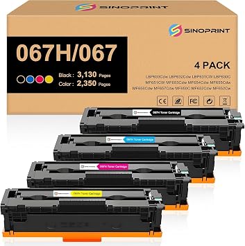 067 067H Toner Cartridge MF656Cdw Compatible Replacement for Canon imageCLASS MF656Cdw LBP632Cdw MF653Cdw LBP633Cdw MF654Cdw Printer High Yield CRG-067 CRG067 Ink 4-Packs