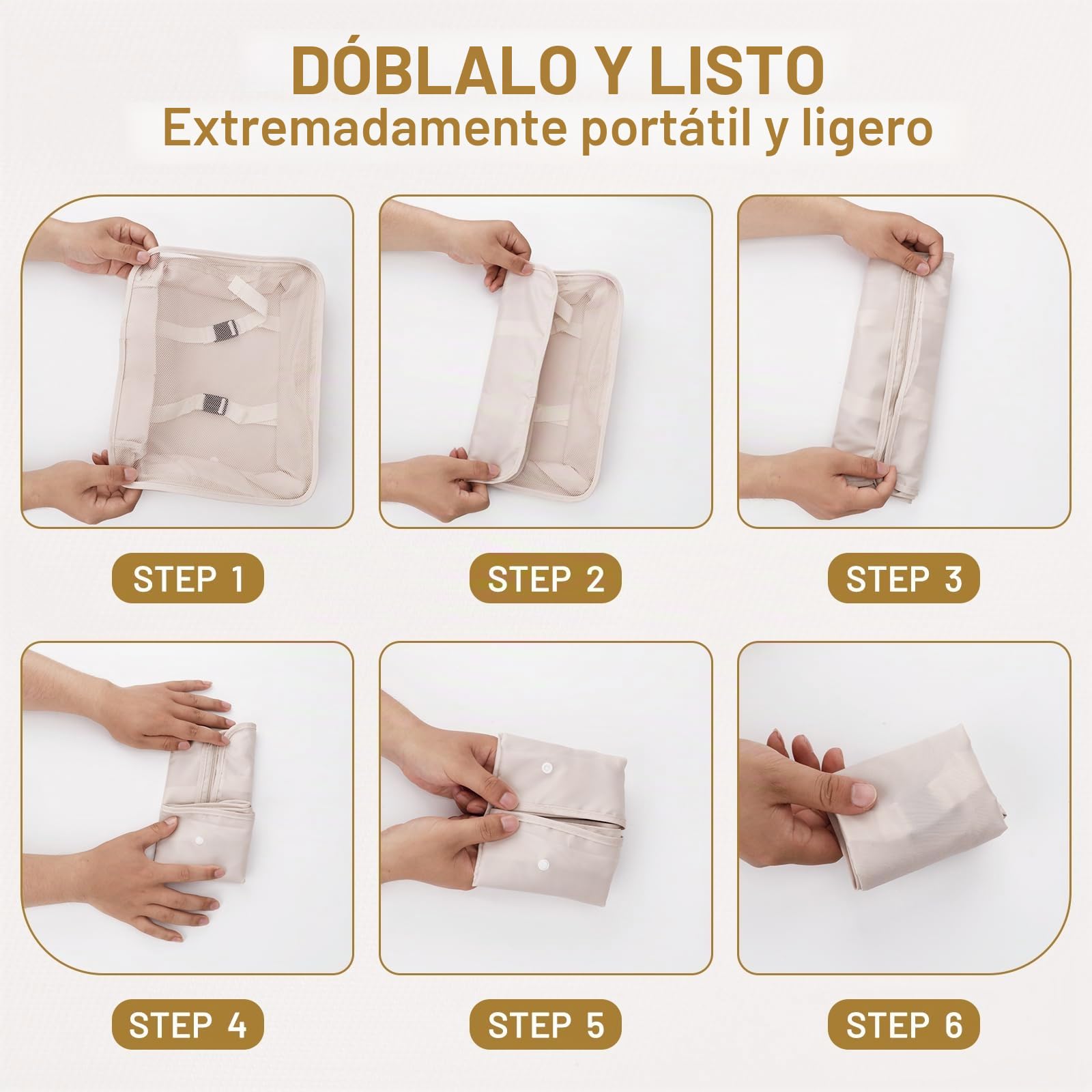 Set de Organizador Maleta de 12 Piezas,Packing Cubes Impermeables,Cubos de Embalaje con Bolsas para Ropa,Bolsa Zapatos,Neceser,etc.|Beige|Ahorro de Espacio para Vacaciones y Viajes de Negocios