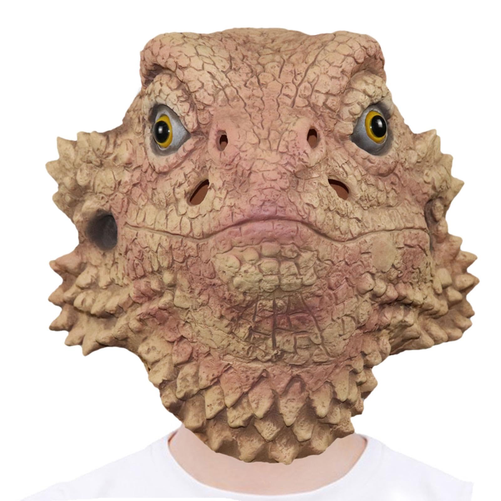 Amazon.co.jp: TISHITA トカゲマスク、爬虫類ヘッドマスク、フル