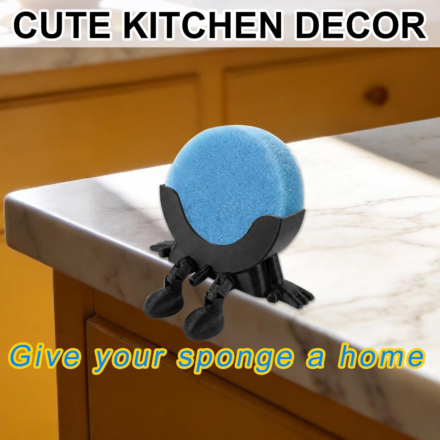 Sponge Peeing Drain Holder, 3D Print Funny Kitchen Sink Holder, Universal Fast Drying Drainage Bathroom Countertop Organizer, Cute Housewarming Gift Suitable for Round Sponges